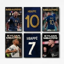 Kylian Mbappe Canvas Poster Soccer Star Art Prints Kylian Mbappe Football Players Wall Art Foy Boy's Room Unframe-8x12inch-6PCS