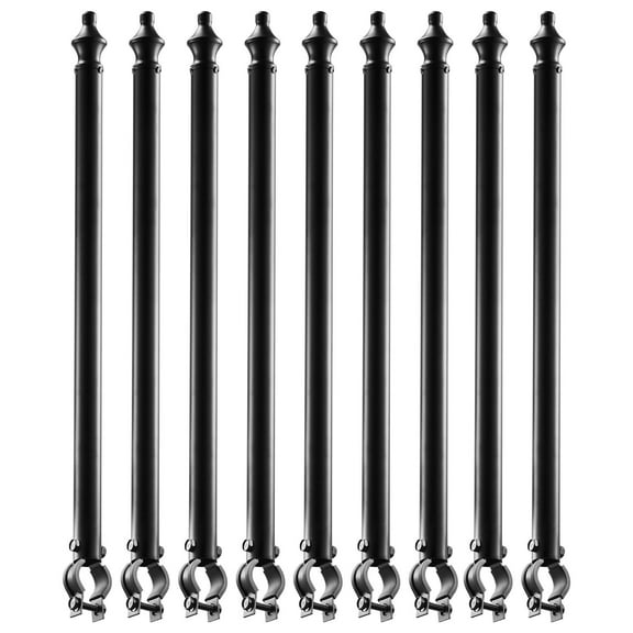 VEVOR Chain Link Fence Extensions, 9 Packs 27.4" Extension Height, Galvanized Post Extender for 1.3" to 1.5" Top of Fence, U Bracket, Barbed Wire Extend Arm for Privacy, Prevent Dogs Jumping Out