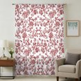 thumbnail image 3 of Red Boho Flower Sheer Curtains 72 Inch Length, Light Filtering Voile Curtain Panel, Vintage Paisley Farmhouse Pattern Rod Pocket Drapes Window Treatments for Living Room Bedroom 52"x72", 3 of 9