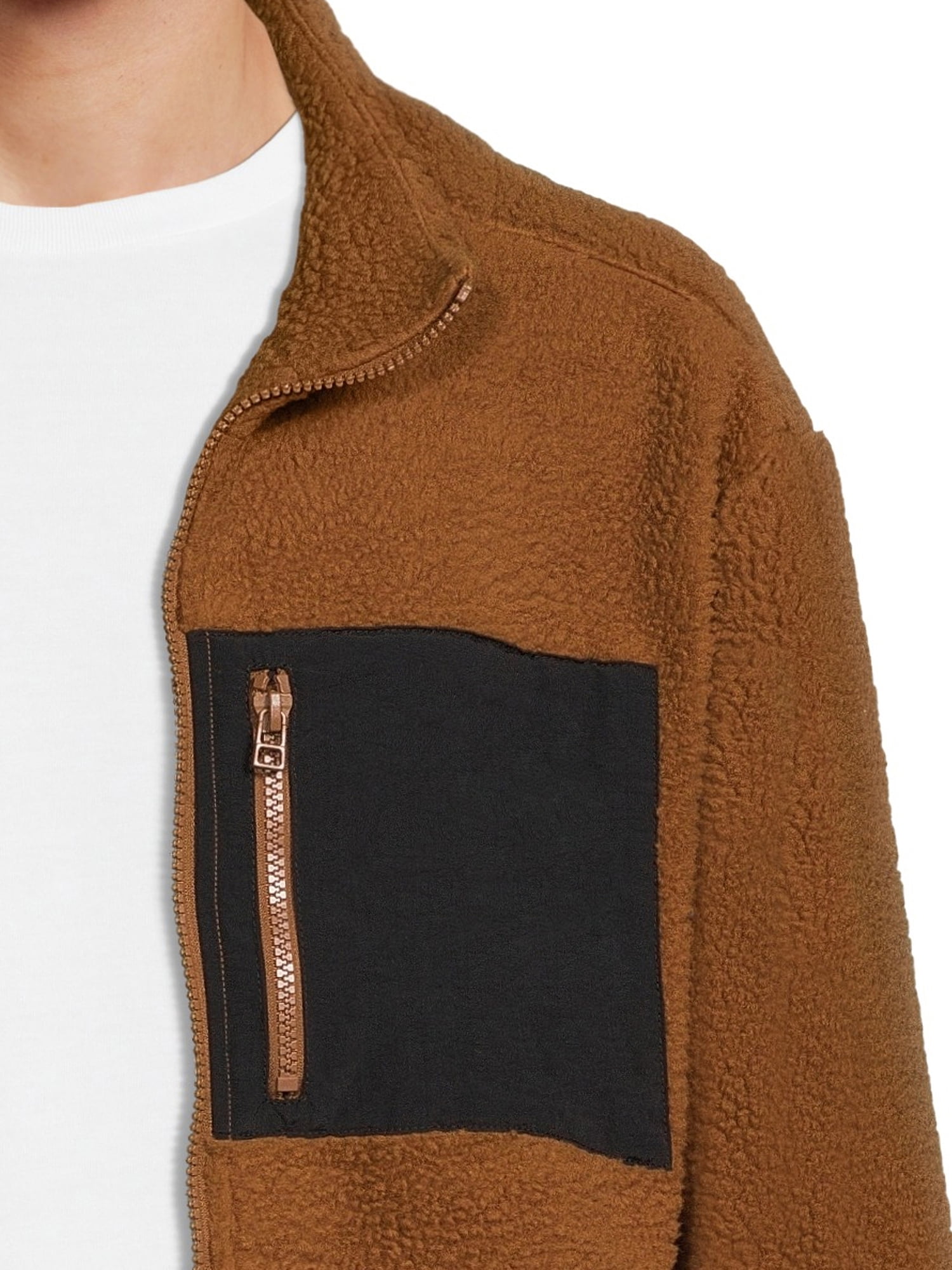 No Boundaries Men's Faux Sherling Trucker Jacket