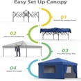 thumbnail image 2 of EastVita 10x10 Pop Up Awning with 4 Sidewalls 4 Ground Stakes 4 Ropes 4 Sandbags Blue, 2 of 7