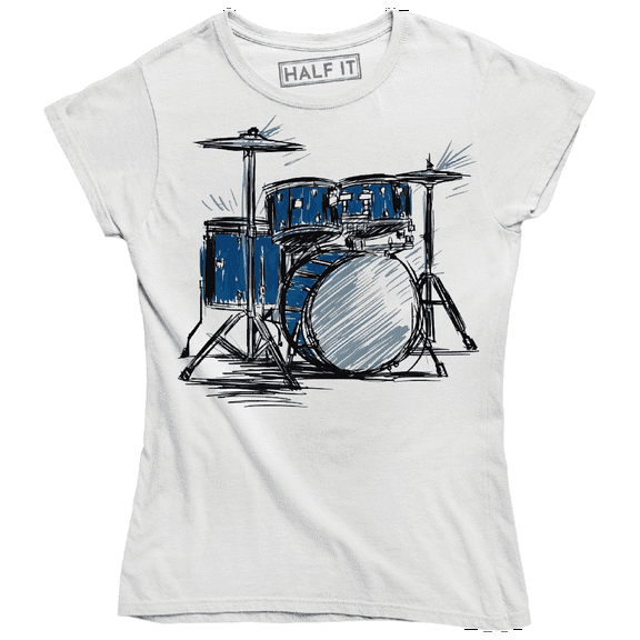 Drum Set Musical Instrument Drums Kit Sketch Music Women's T-Shirt
