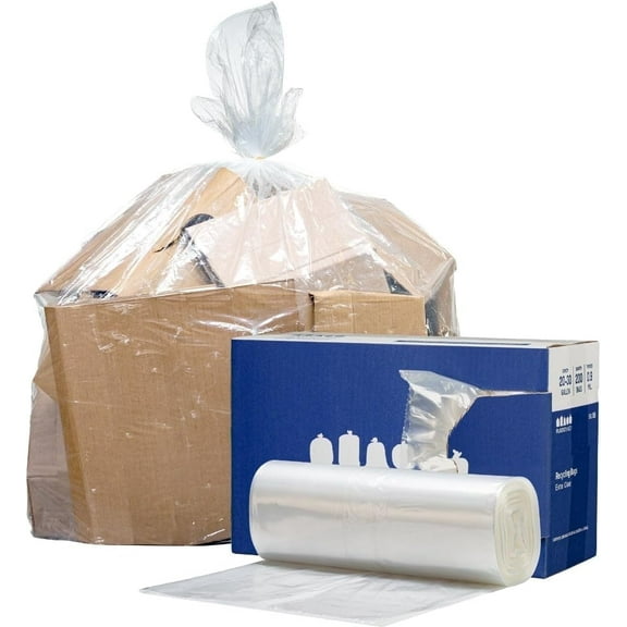 Plasticplace 20-30 Gallon 0.9 Mil │Extra Clear Recycling Bags │ 30" x 36" (200 Count), 30'' x 36''