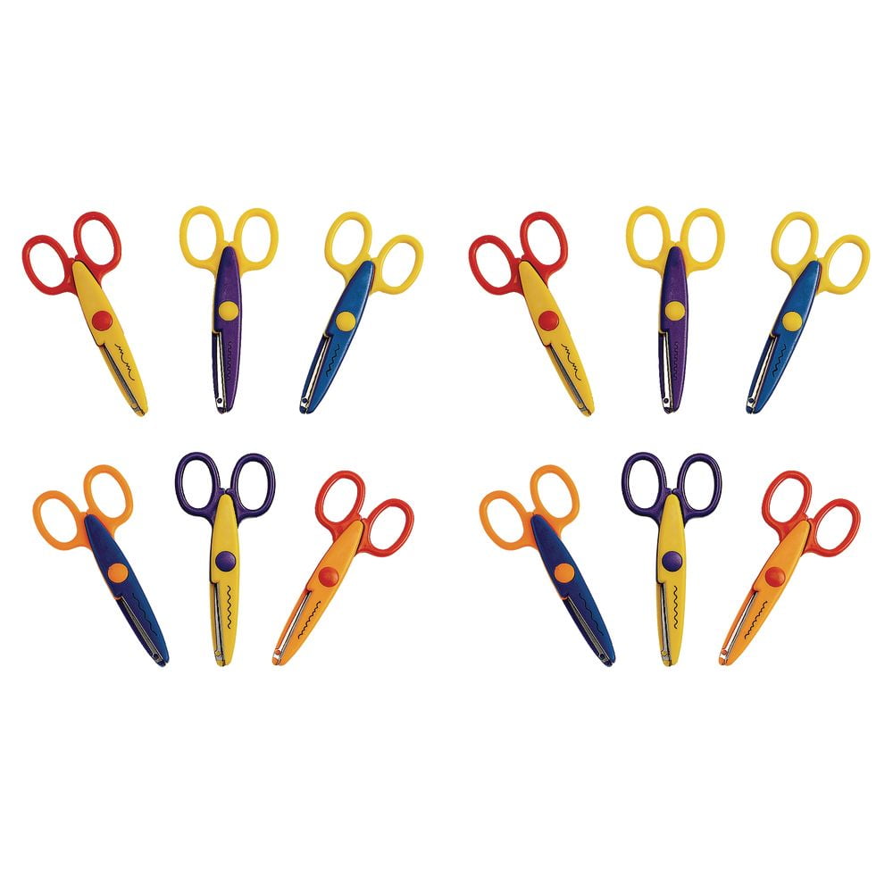 hout insluiten dorp Colorations Crazy Cut Craft Scissors - Set of 12 - Walmart.com