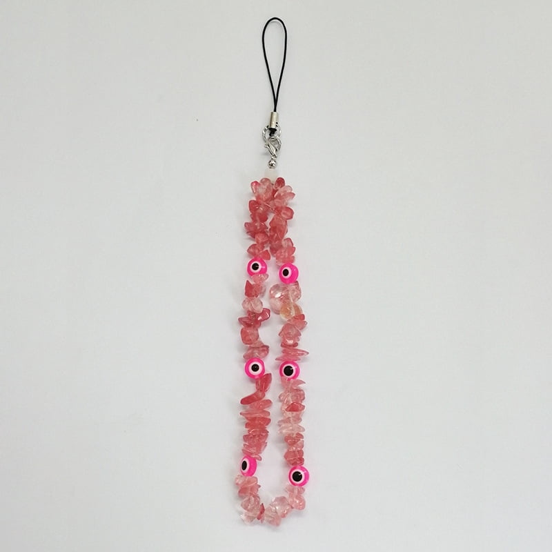 2024 Hot-Selling Phone Chain - INS Style Natural Amethyst Colorful Stone Evil Eye Phone Lanyard