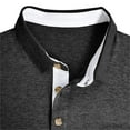 thumbnail image 4 of Men's Henley Shirts Long Sleeve Cotton 3 Button Casual Collared T-Shirt Winter Fall Golf Shirt with Pocket Mens Fashion Henley Shirts Golf Shirts, Dark Gray&M, 4 of 5