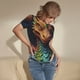 thumbnail image 3 of Balery Whimsical Dragon Color Cool Body de cuello redondo de manga corta para mujer Tops de manga corta Tops básicos-Large, 3 of 7