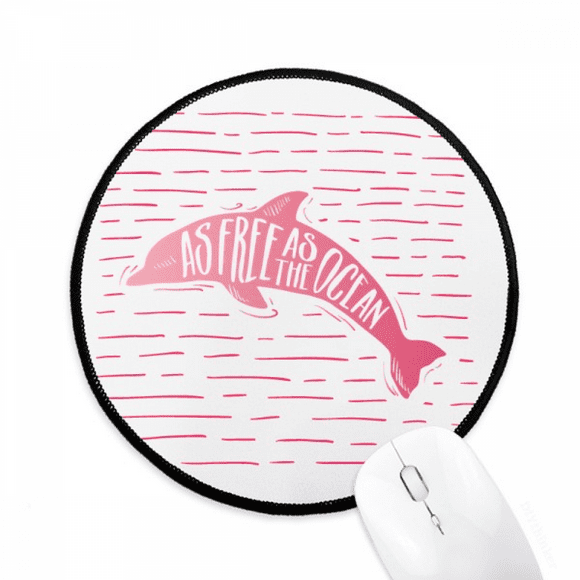 Ocean Dolphins Jump Freely Mouse Pad Desktop Office Round Mat for Computer
