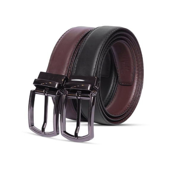 Men's Automatic Ratchet Belt, Genuine Leather Dress & Casual Belt, Micro Adjustable, Trim to Fit