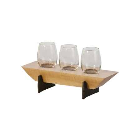 

Set of 3 Light Brown Maple Wood Village Wine Taster 11.5