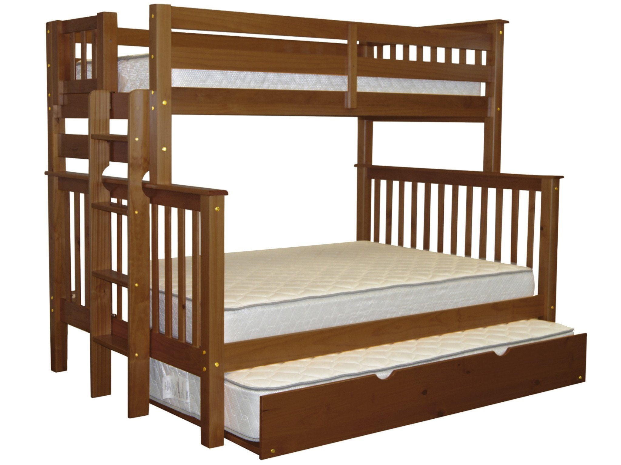 Bedz King Bunk Beds Twin Over Full Mission Style With End Ladder And Bedz King Bunk Beds Twin Over Full Mission Style With End Ladder And A Trundle Cappuccino Com