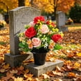thumbnail image 5 of Lunxisen 1 Pcs Cemetery Memorial Decoration Faux Potted Plant Outdoor Funeral Tribute Grave Decor Sympathy Gift, 5 of 8