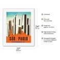 thumbnail image 2 of São Paulo Brazil - France - Vintage Airline Travel Poster by C. Brunswick c.1976 - Fine Art Rolled Canvas Print 16in x 20in, 2 of 4
