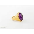 thumbnail image 2 of Natural Amethyst Ring Amethyst Gold Plated Ring Men's Ring Personalized Gift 925 Sterling Silver Gift For Men Statement Ring Gift For Her, 2 of 3