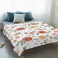 thumbnail image 4 of Brown Red Flowers Blanket Soft Cozy Warm Throw Blanket for Couch, Plush Fuzzy Flannel Fleece Blankets for Sofa, Rustic Botanical Floral Leaves Plants Bed Blankets Lightweight Gifts for Women, 32"x48", 4 of 9