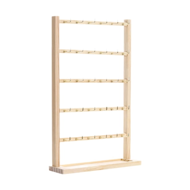 Expositor de pendientes de madera, expositor de joyas, soporte para pendientes de mostrador 5 niveles