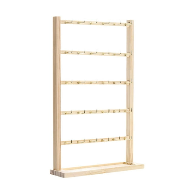 Expositor de pendientes de madera, expositor de joyas, soporte para pendientes 5 niveles