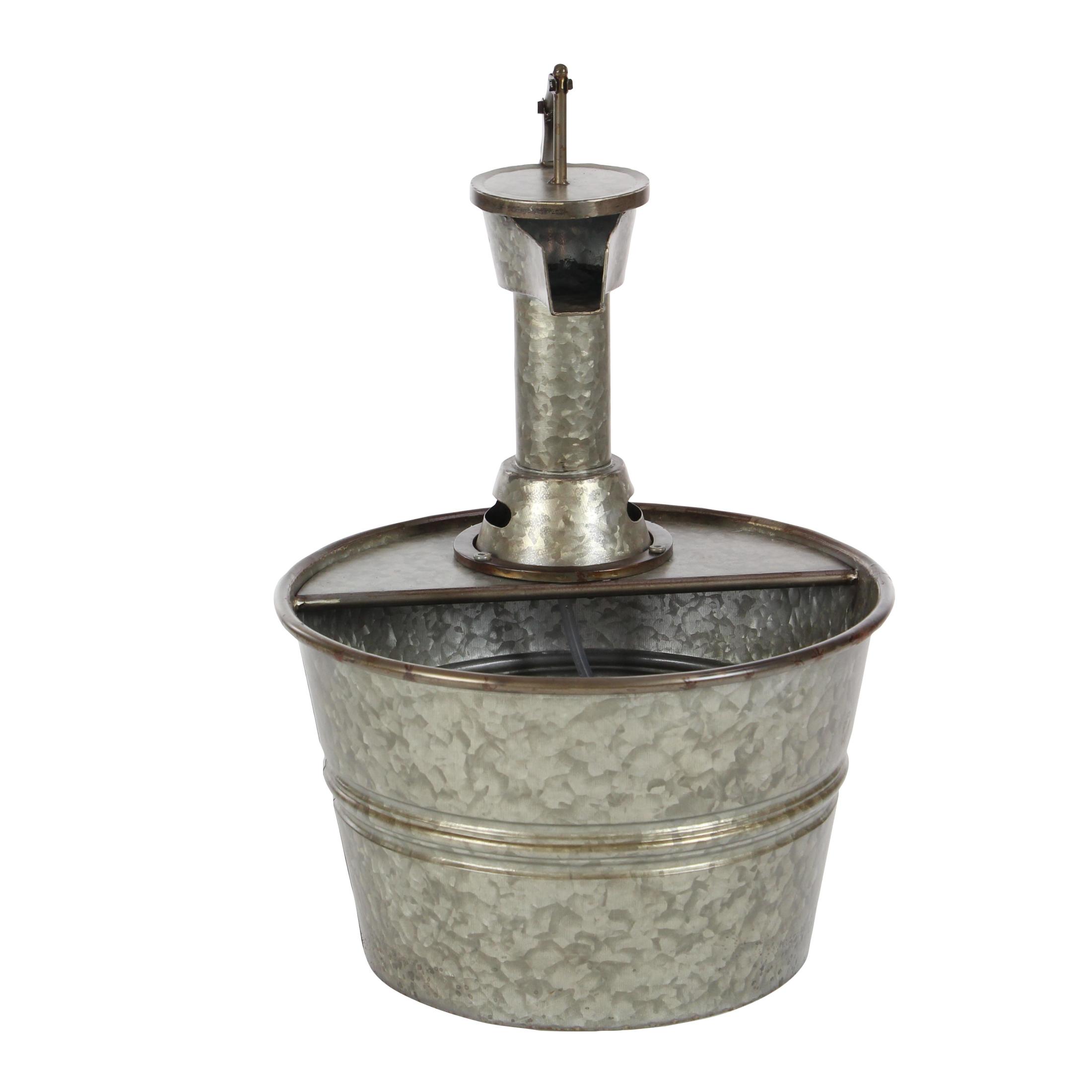 DecMode Gray Fountain Indoor Outdoor Decor with Pump Style Faucet