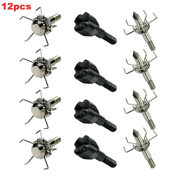 BESTSKY 12pcs 100grain Archery Broads Hunting Small Animal Game Judo Arrow Tips