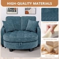 thumbnail image 3 of 42" Cloud Boneless Curved Chaise Lounge Chair with Ottoman, Adjustable Backrest Chenille Single Chair, Blue for Living Room Bedroom Apartment, 3 of 9