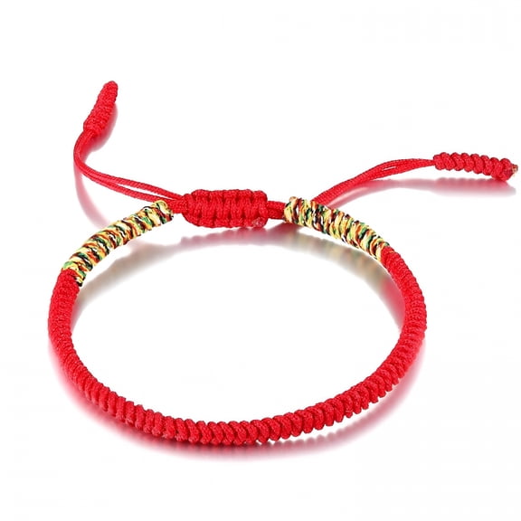 DESIGNICE 2026 New Red String Bracelet for Men and Women, Rope Lucky and Protection Bracelet, Tibetan Braided Tie Thread Bracelet, Surfer Woven String (Dark Red)