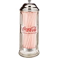 thumbnail image 1 of Dispensador de Pajillas Tablecraft Coca-Cola Vidrio con Tapa de Metal, 1 of 3