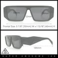 thumbnail image 3 of Womens Mod Flat Top Square Rectangle Beveled Diamond Cut Arm Plastic Sunglasses Grey - Smoke, 3 of 7