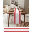 thumbnail image 6 of Hokiten Table Runners 72 Inches Long Dress Scarves, Red Striped Farmhouse Kitchen/Dining Table Runner, Coffee Tablerunners, Modern White Striped Abstract Art Aesthetics 18x72 Inch, 6 of 7
