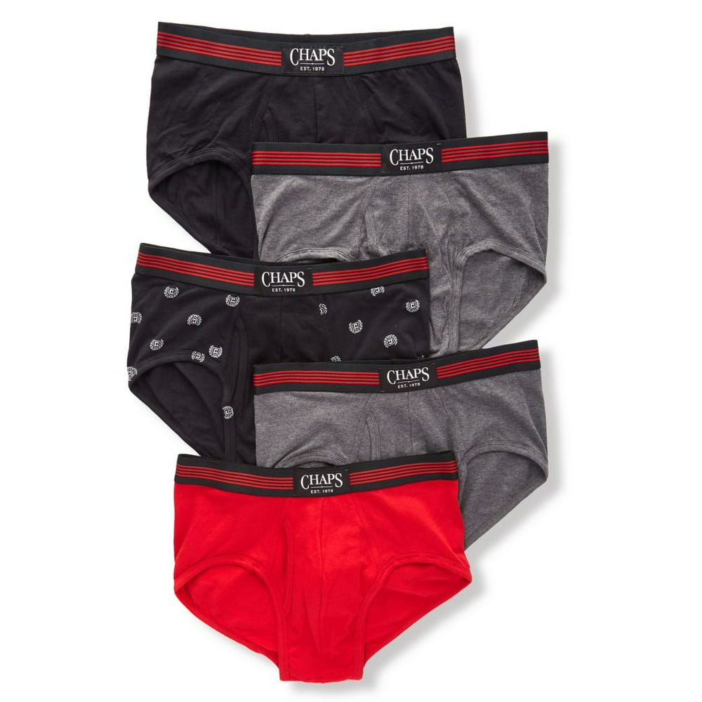 Chaps - Men's Chaps CUBFP5 Essential Pouch Briefs With Fly - 5 Pack ...