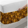 thumbnail image 2 of Vintage Botany Bed Skirt, Repeated Pattern Pumpkins on Ethnic Theme Ornamented Background, Elastic Bedskirt Dust Ruffle Wrap Around for Bedding Decor, 4 Sizes, Marigold Charcoal Grey, by Ambesonne, 2 of 2
