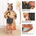thumbnail image 4 of BZSMCE Wearable Blanket Hoodie Fashion Autumn Cat Home Wear, 4 of 7