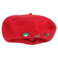 thumbnail image 4 of DEEPCRAFF 1Pack Red Wool Beret Hat for Women with Japanese Artistic Style Party Wear 11.6x11.6in, 4 of 8