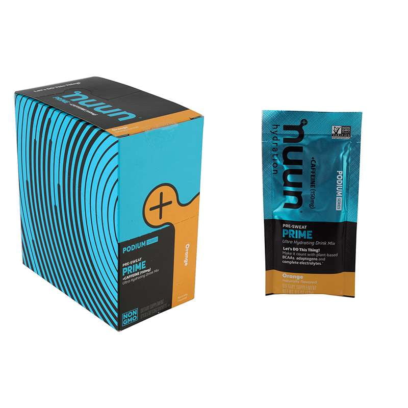 Nuun Electrolyte Prime Drink Mix Orange Caffinated Box of 12 1280412