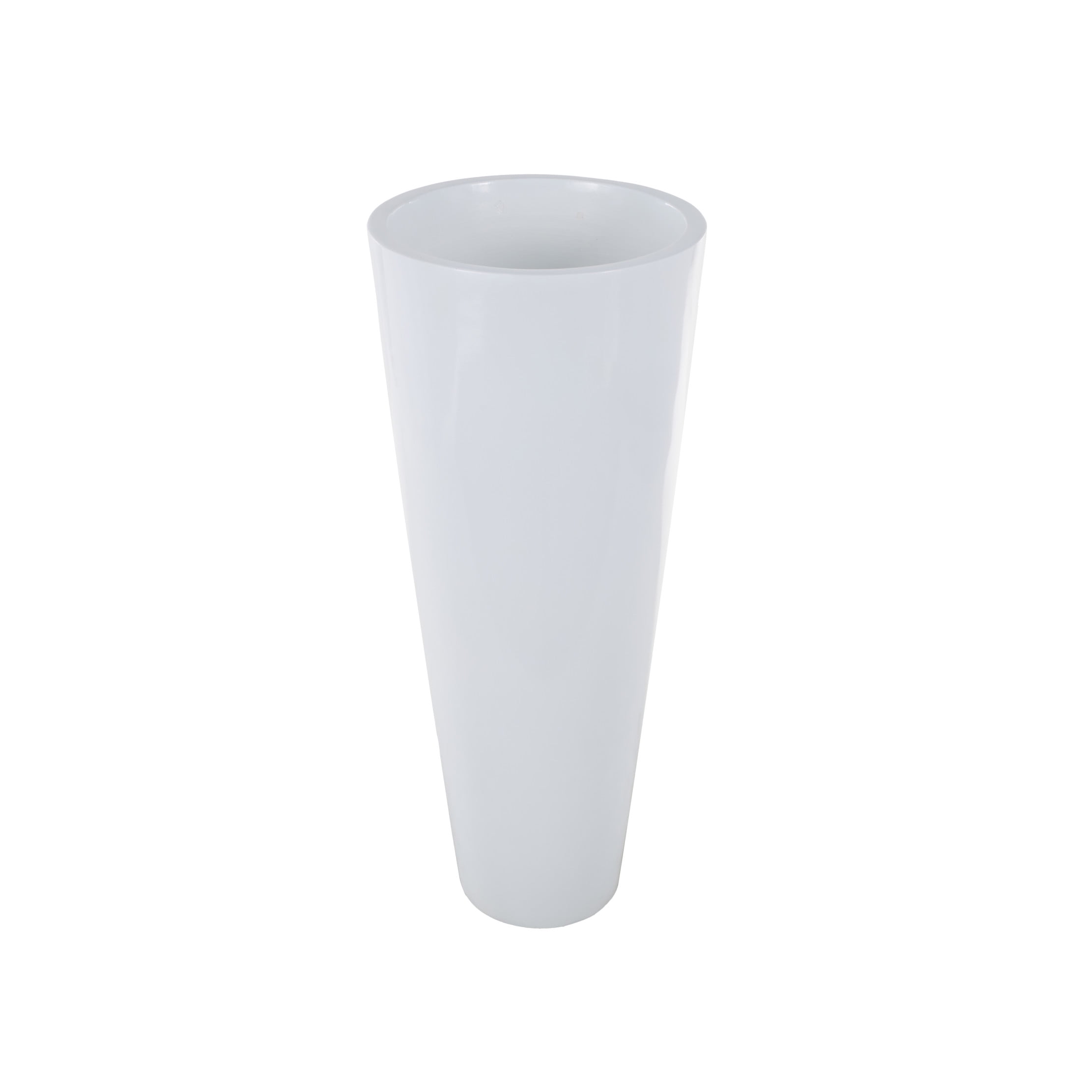 DecMode 36" Floor White Fiberglass Vase