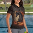 thumbnail image 3 of Whosucclay Anti Fade Tennis Shirts for Golf Shopping Outdoor, Polyester Breathable Moisture Wicking Polo Shirts, Flaming Horse Art Size XX-Large, 3 of 10