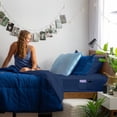 thumbnail image 3 of Bare Home Luxury 1800 Collection Fitted Sheet, Dual Side Pockets, Deep Pocket, Queen, Dark Blue, 3 of 9