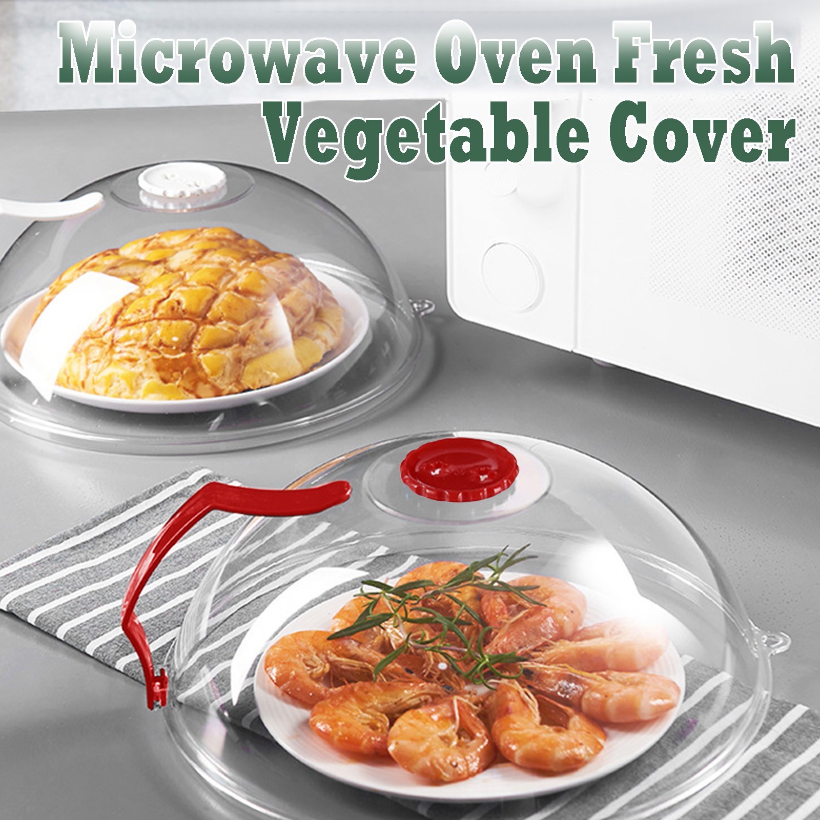 Microwave Plate Cover Guard Lid With Handle, Hanging Hole And