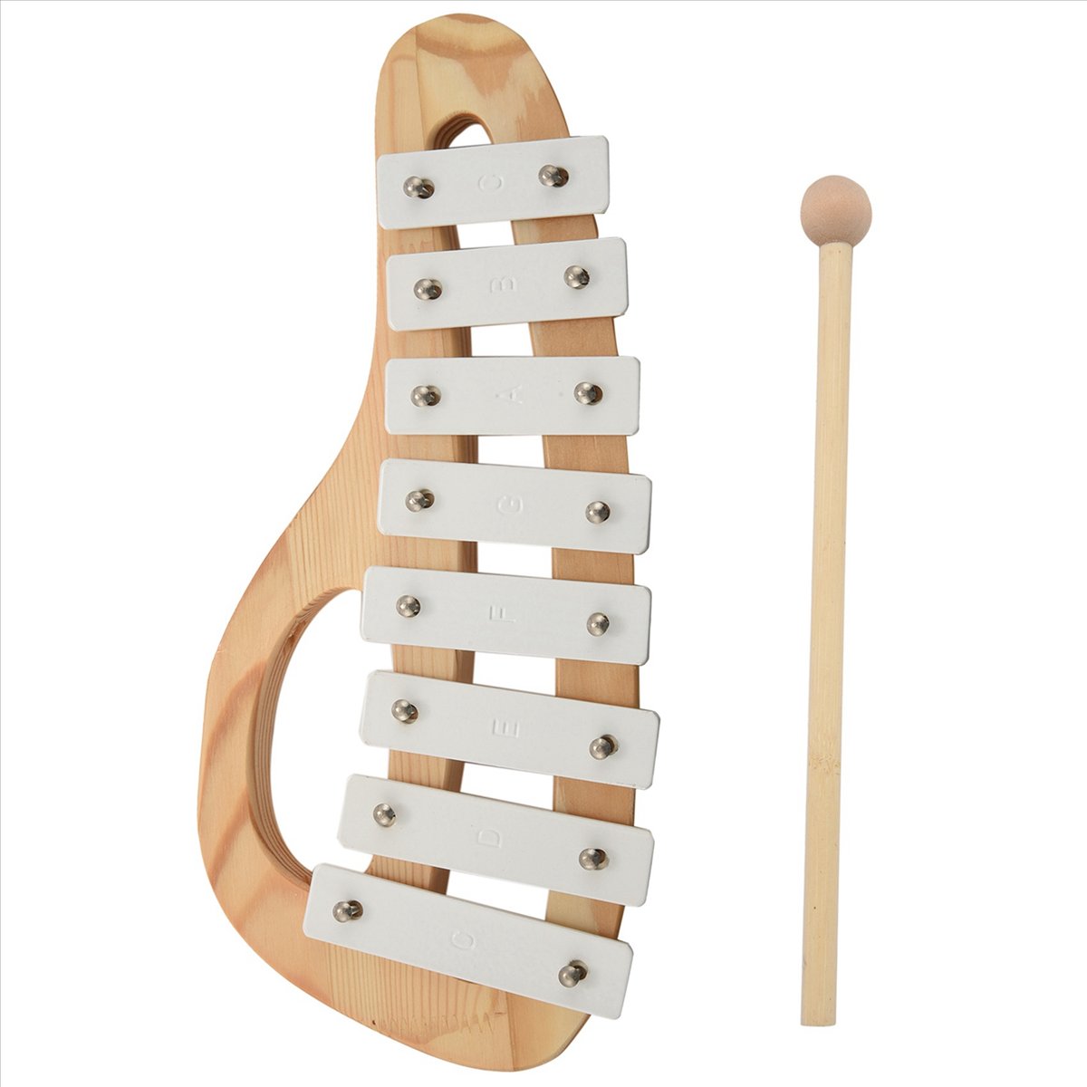 4X Hand Knock Xylophone Glockenspiel with Mallets 8 Tones Aluminum Sheet Wooden Musical Instrument Preschool Toy