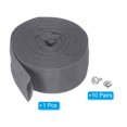 thumbnail image 3 of 1.8" 16FT Protective Hose Sleeve with Snap Fastener, Polyester Fiber Cable Cover Sheath Protection, Gray, 3 of 5