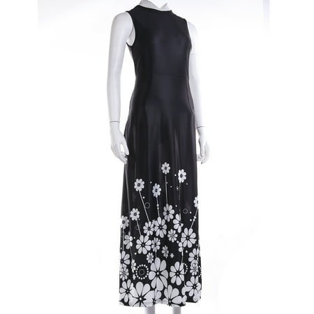 

ZIYIXIN Flower Sleeveless Round Neck Waist Design Loose Back Zipper Outfit