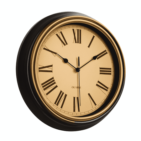 DESIGNICE 2026 New Wall Clock Classic American Vintage Design Small Wall Clock Distressed Vintage Dial with Dual Numerals Wall Clocks Battery Operated for Living Room Kitchen Office Style3