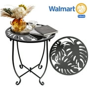 Rekopi Outdoor Indoor Side Table,14"Round Patio Side Table for Patio Balcony Yard Porch Garden Bedside