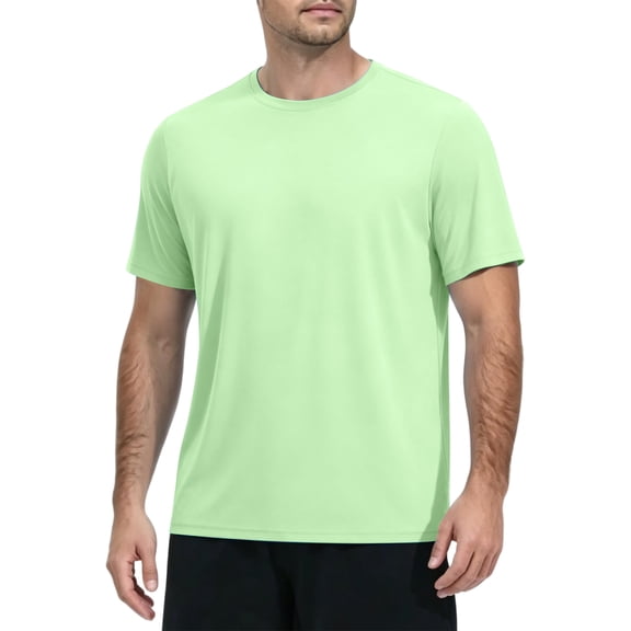 Havenx Rashguard Swim Shirts for Men Short Sleeve Sun Protection Upf 50 Tshirts Fast Dry Moisture Wicking T-Shirts Athletic Workout Casual Loose Fit Running Swim Tops Tee,Mint Green 2XL