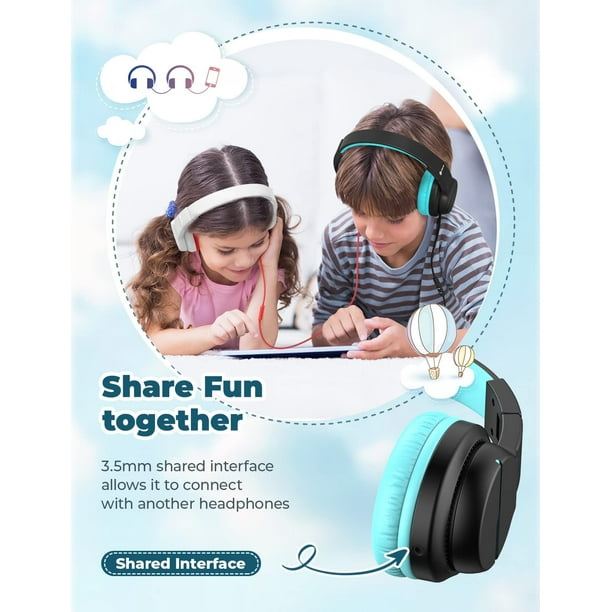 iClever HS19 Kids Headphones with Microphone for School Volume