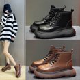 thumbnail image 2 of Botines Martin 2022, zapatos de estilo callejero de moda para mujer, zapatos de plataforma de cuero con cordones, botas, 2 of 4