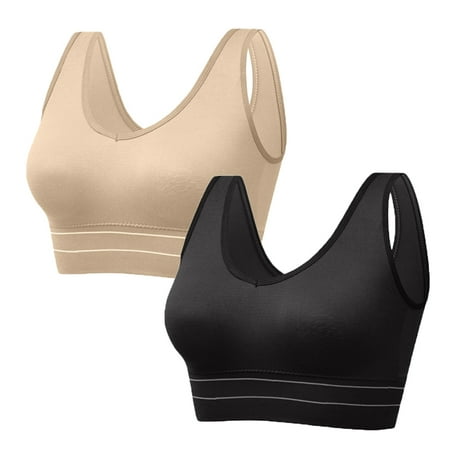 

Monfince 2 Pack Sports Bra for Women Padded Bras Seamless High Impact Yoga Exercise Athletic Bras 34/75BCD 36/80ABC