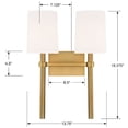 thumbnail image 2 of Crystorama Bromley 2 Light Vibrant Gold Wall Mount - 13.75'' W x 18.37'' H x 7.125'' D, 2 of 7