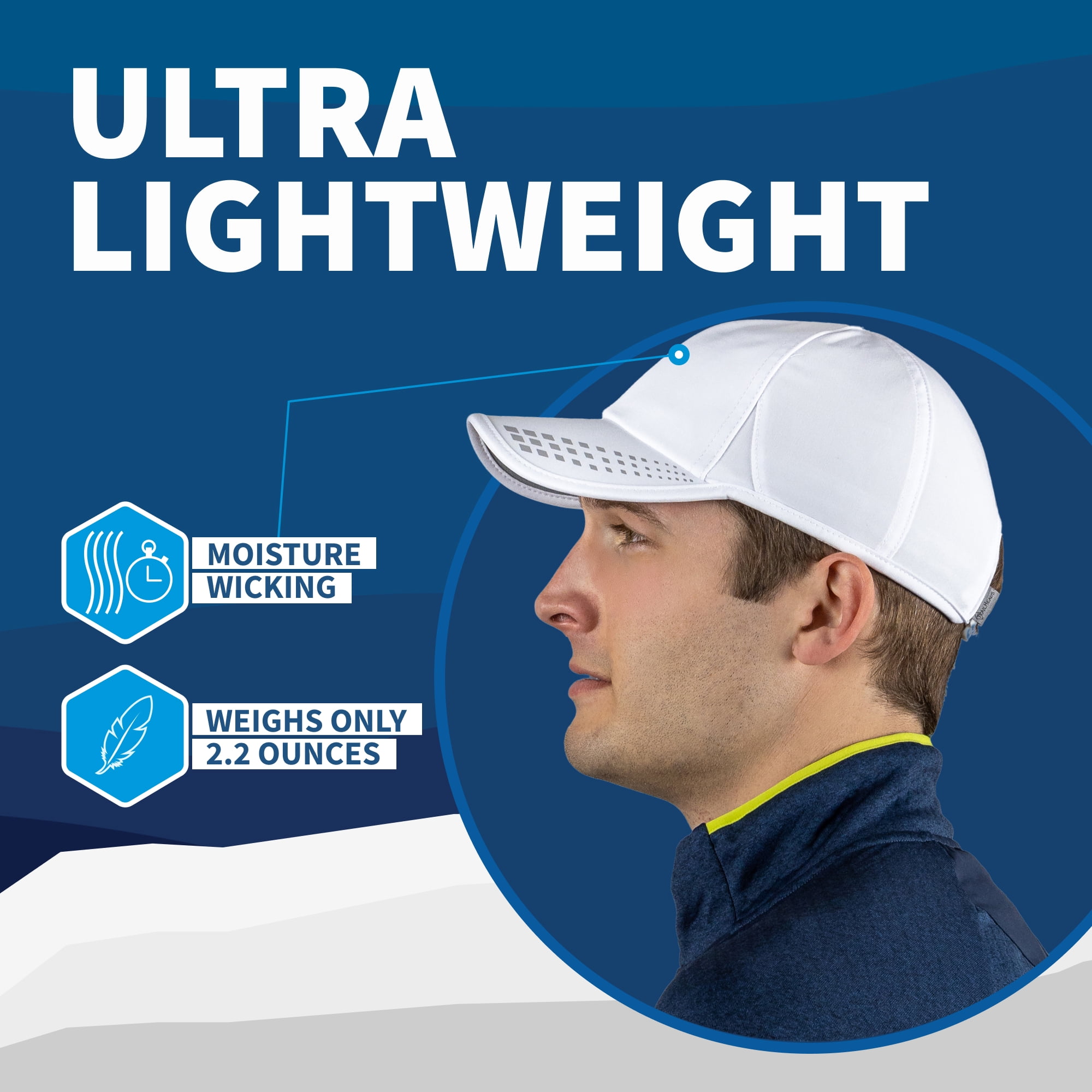 Men’s UV Protection Running Hat - white/reflective