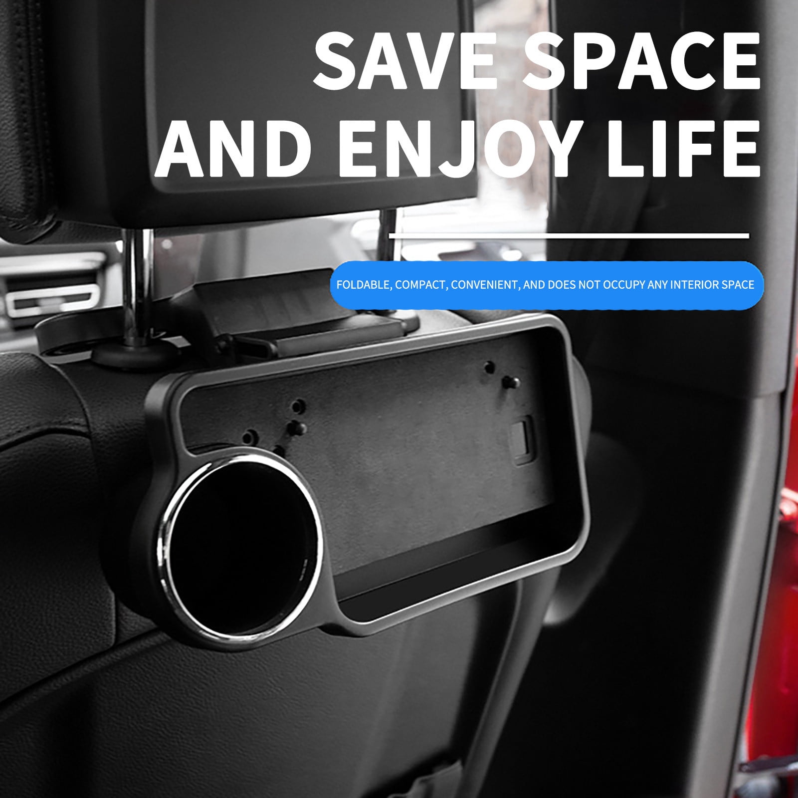 Car Seat Back Tray Table, Foldable Car Cup Holder Storage Box, Vehicle Seat Back Organizer Tray, Multi Function Car Cup Holder Food Tray, Durable Car Storage Organizer Accessory