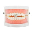 thumbnail image 2 of Unique Bargains 1 Pc Fake Grills Hip Hop Lightning-shaped Teeth Grillz Silver Tone, 2 of 6